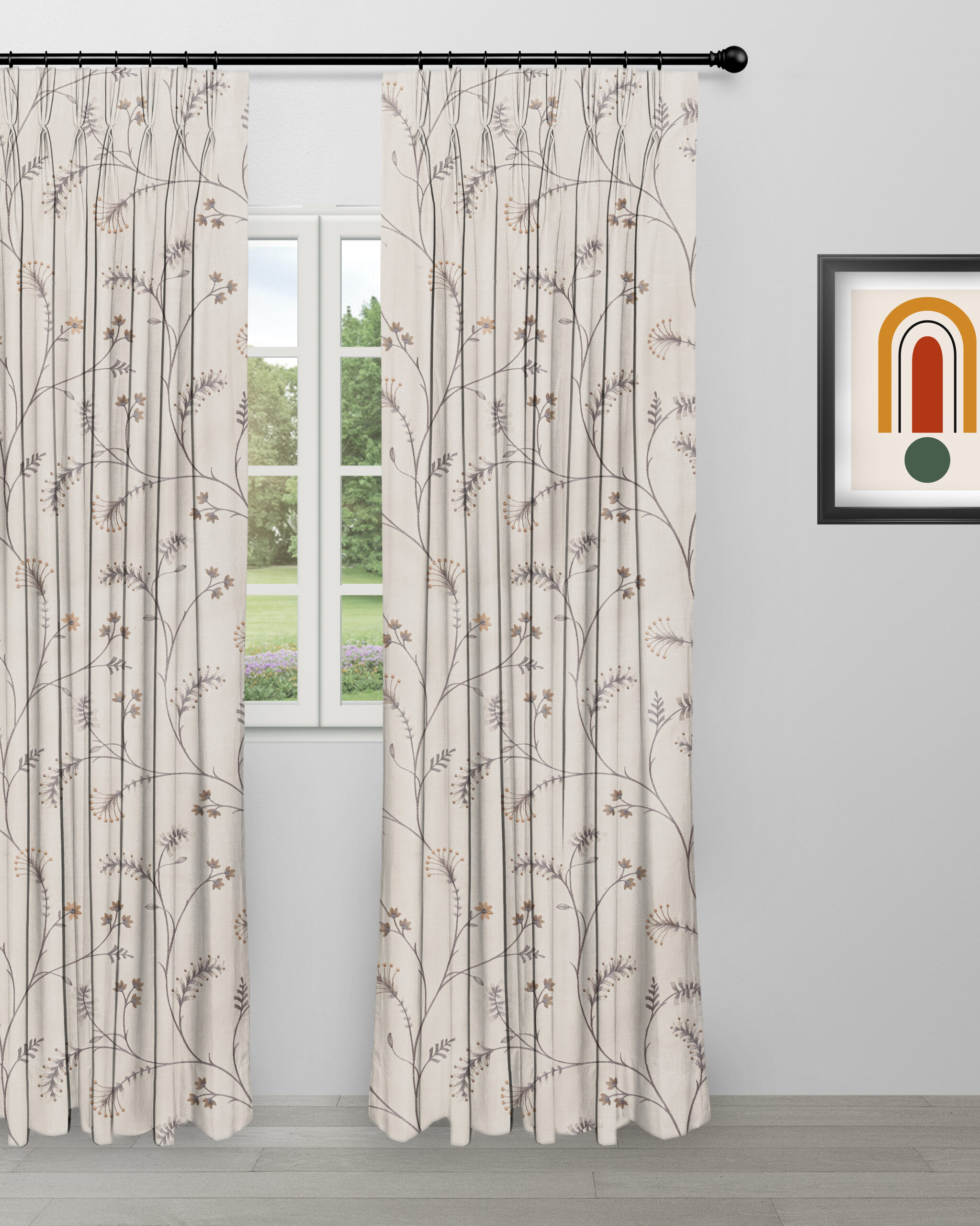 Embroidered-Silvy-Curtain-Ash-Gray-scaled-1.jpg Embroidered Silvy - Ash Gray Custom Curtains - Image 1