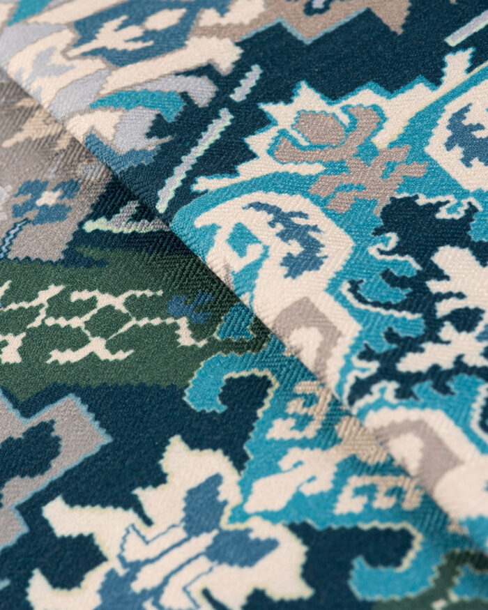 Ester - Pool Blue Ripple Fold Drapes - Image 2