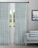 Floral Athena - Sky Color Custom Curtains