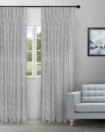 Floral Athena - Silver Custom Curtains