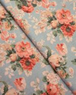 Vintage Floral Collection - Tangerine Ripple Fold Drapes - Image 2