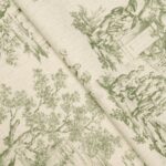 French Toile - Sea Green Fabric Swatch