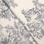 French Toile - Steel Blue Fabric Swatch