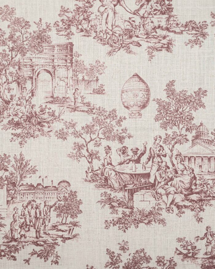 French Toile  - Misty Rose Fabric Swatch - Image 2