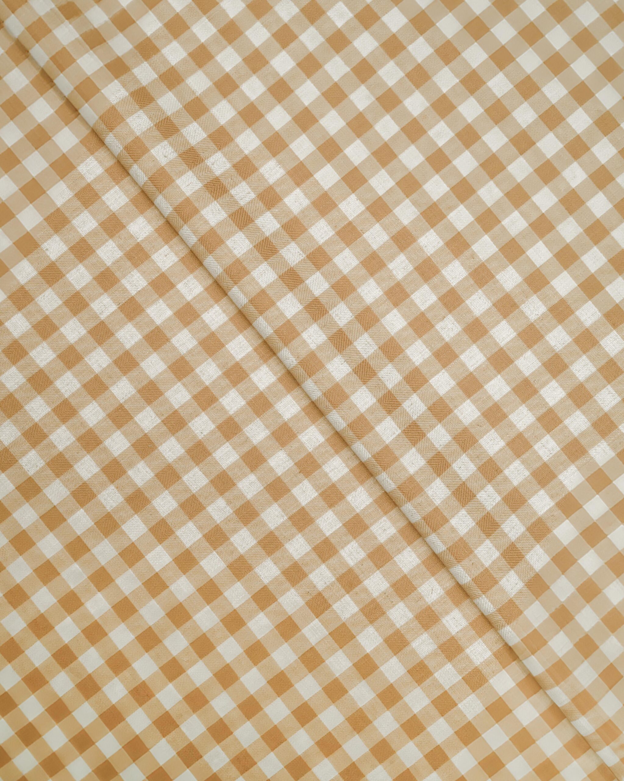 Gingham-Check-Cross-Mustard-scaled-1.jpg Gingham Check - Mustard Fabric Swatch - Image 1