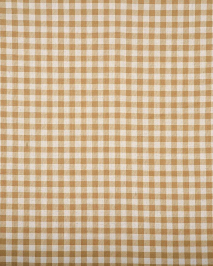Gingham Check - Mustard Fabric Swatch - Image 2