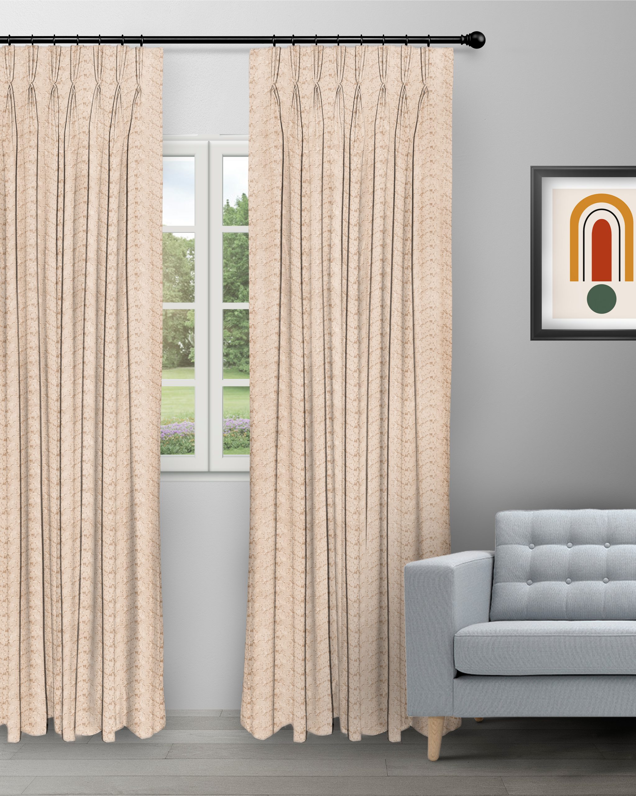 Pyramid-Sand-Curtain-image-scaled-1.jpg Pyramid - Sand Custom Curtains - Image 1