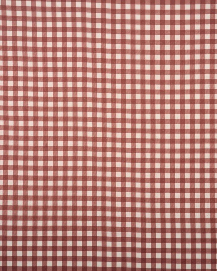 Gingham Check - Crimson Red Custom Curtains - Image 3