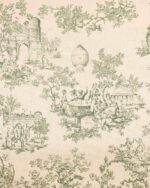 French Toile - Sea Green Fabric Swatch - Image 2