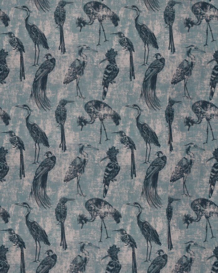 Safari Birds - Aegean Teal Ripple Fold Drapes - Image 3