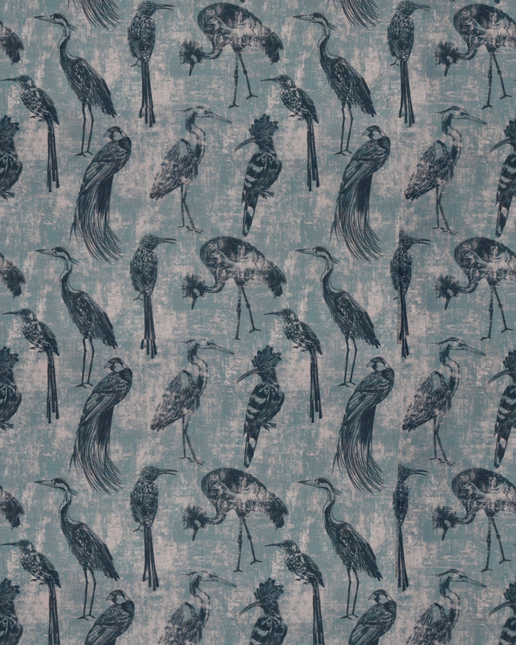 Safari-Birds-Aegean-Teal-Regular-image-scaled-1.jpg Safari Birds - Aegean Teal Fabric Swatch - Image 1