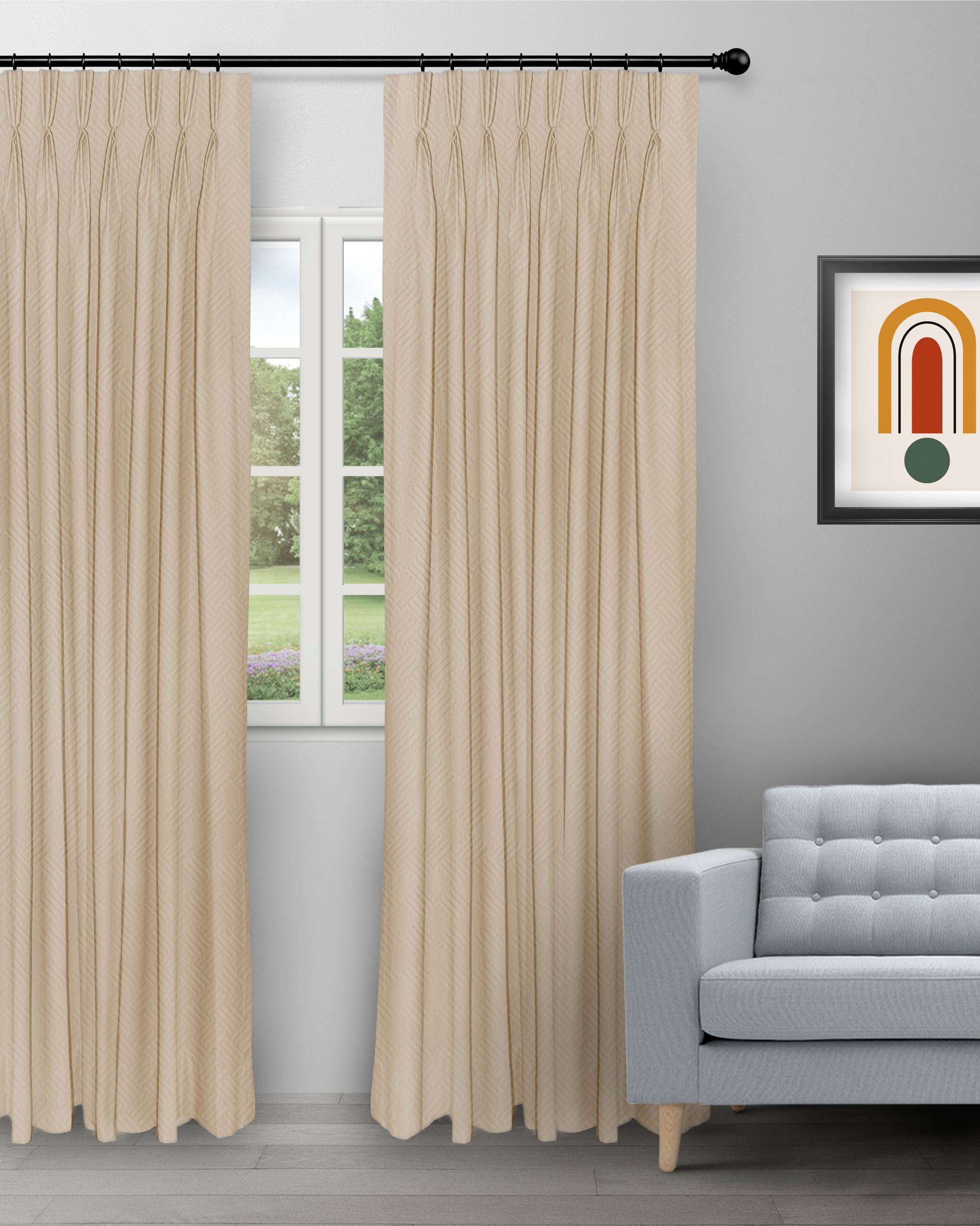 Sand-Bubble-Beige-Curtain-image-scaled-1.jpg Sand Bubble - Beige Custom Curtains - Image 1