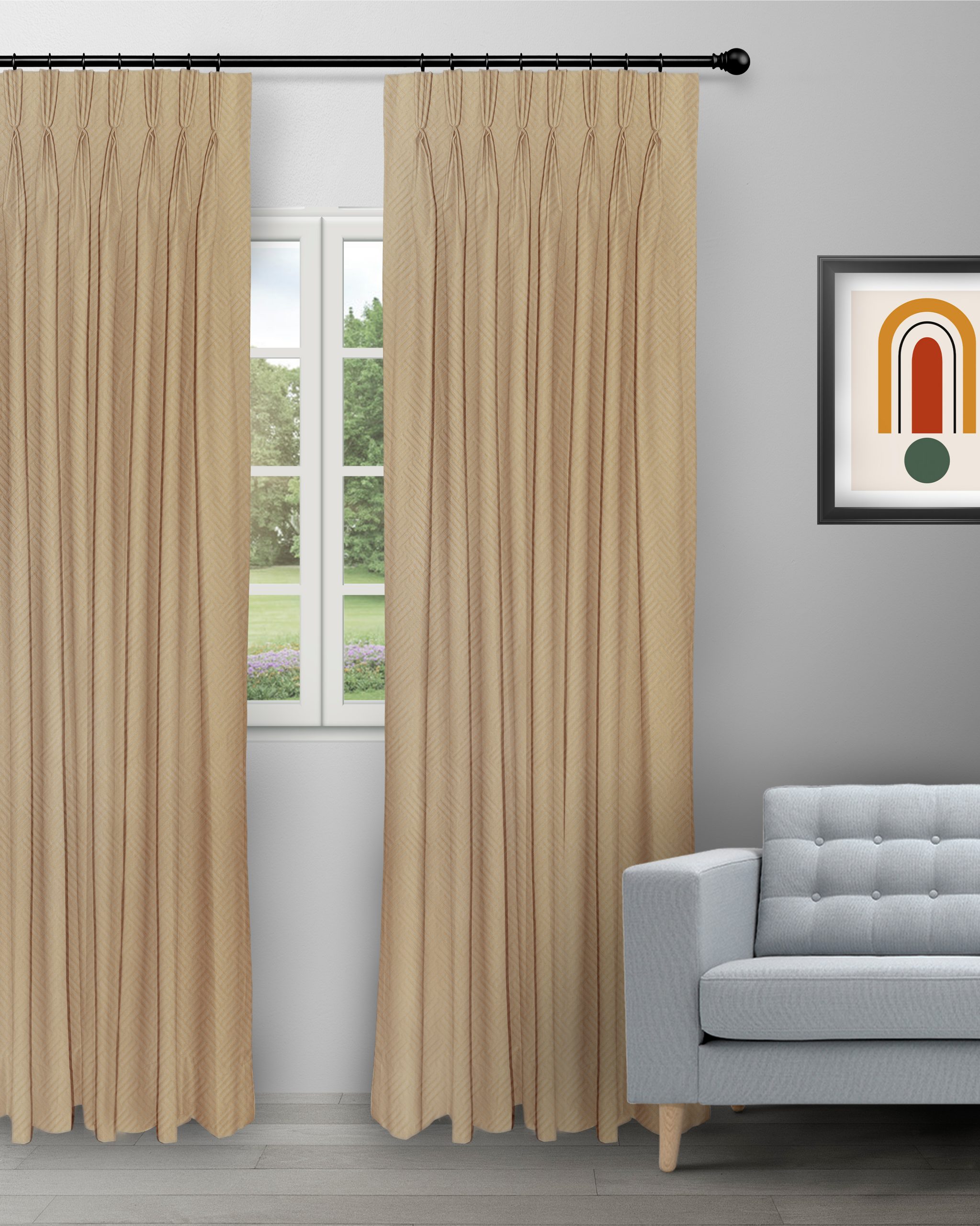 Sand-Bubble-Gold-Curtain-image-scaled-1.jpg Sand Bubble - Gold Custom Curtains - Image 1