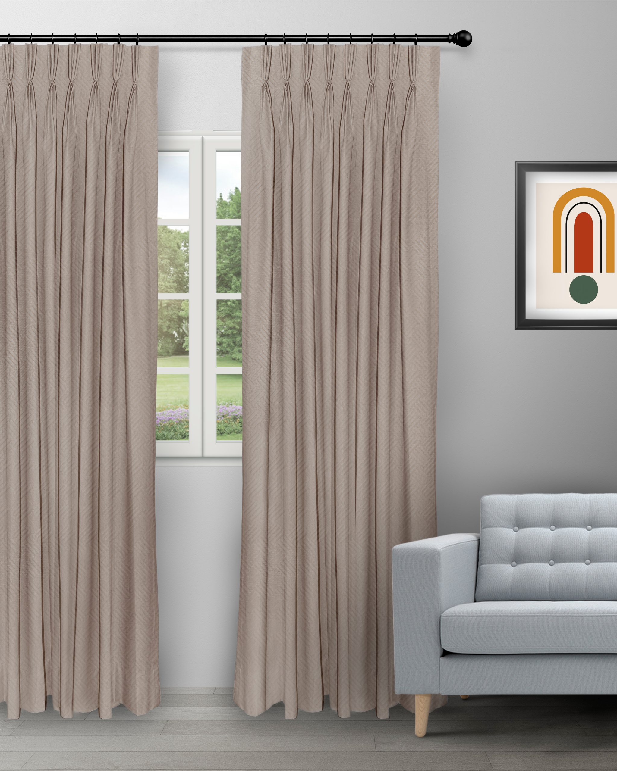 Sand-Bubble-Taupe-Curtain-image-scaled-1.jpg Sand Bubble - Taupe Custom Curtains - Image 1