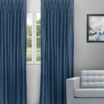 Sand Texture - Navy Blue Custom Curtains
