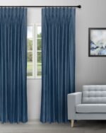 Sand Texture - Navy Blue Custom Curtains