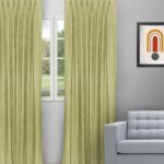 Sand Texture - Olive Green Custom Curtains