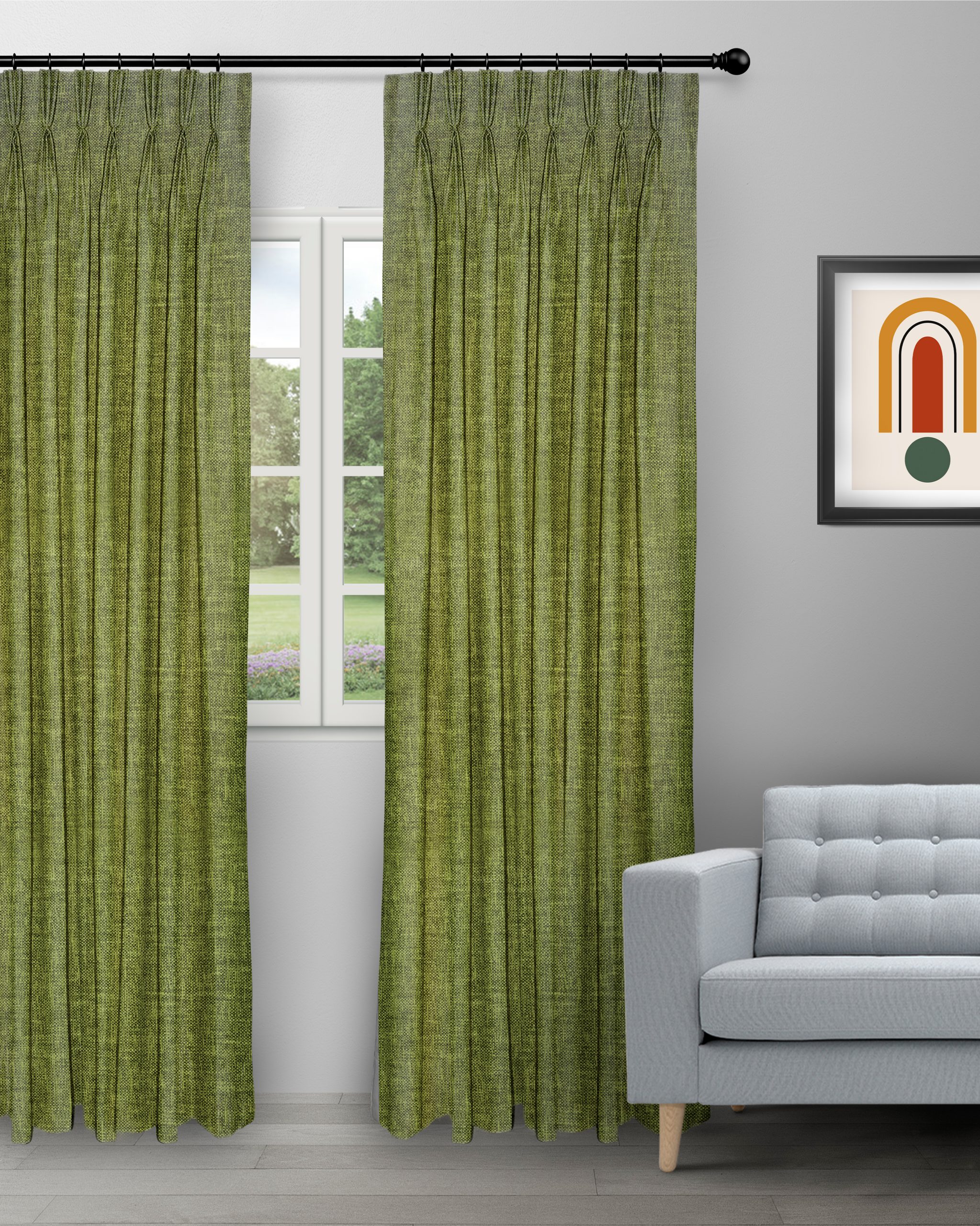 Somera-Grass-Green-Curtain-image-scaled-2.jpg Somera - Grass Green Custom Curtains - Image 1