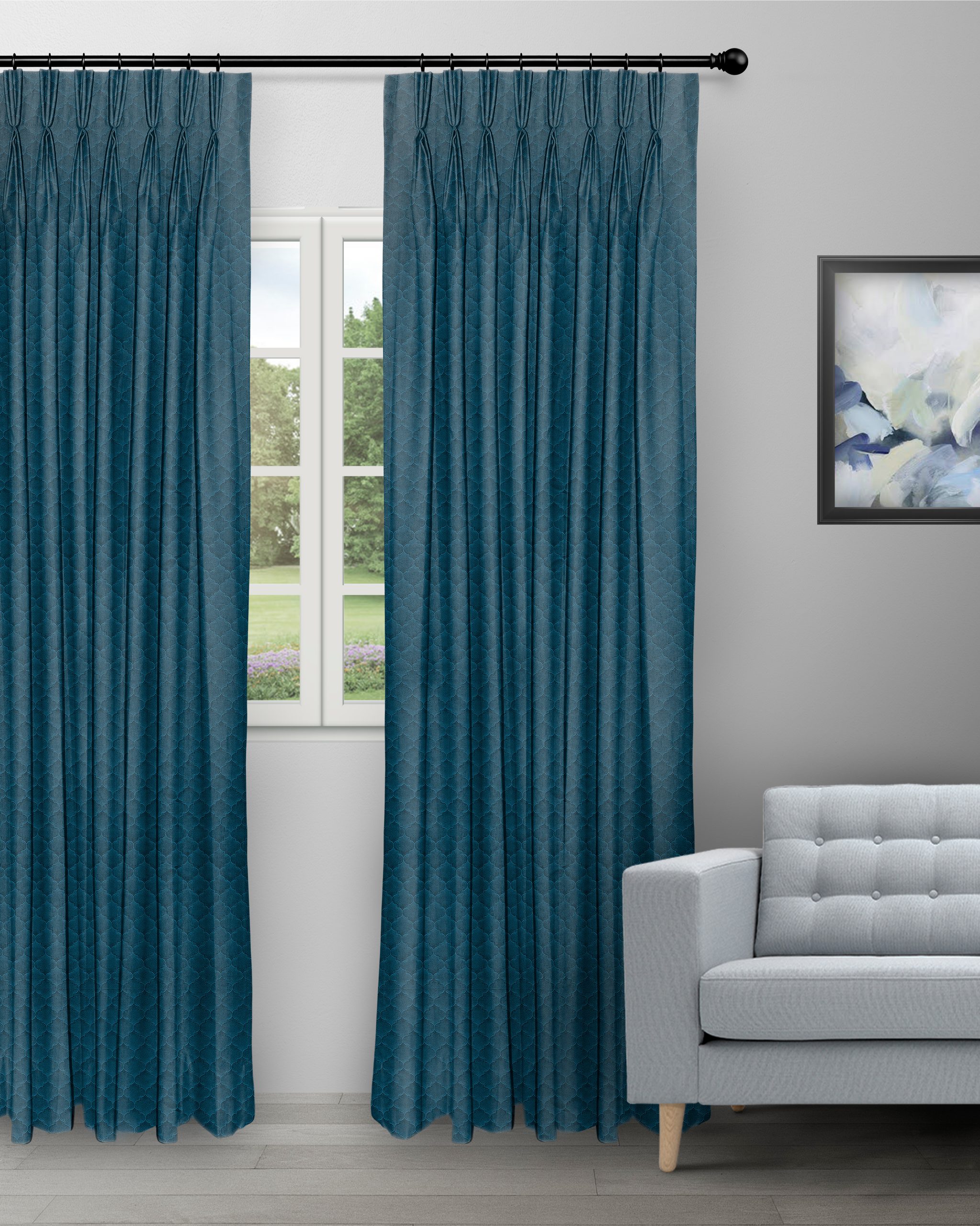 Sprint-Navy-Curtain-image-scaled-2.jpg Sprint - Navy Custom Curtains - Image 1