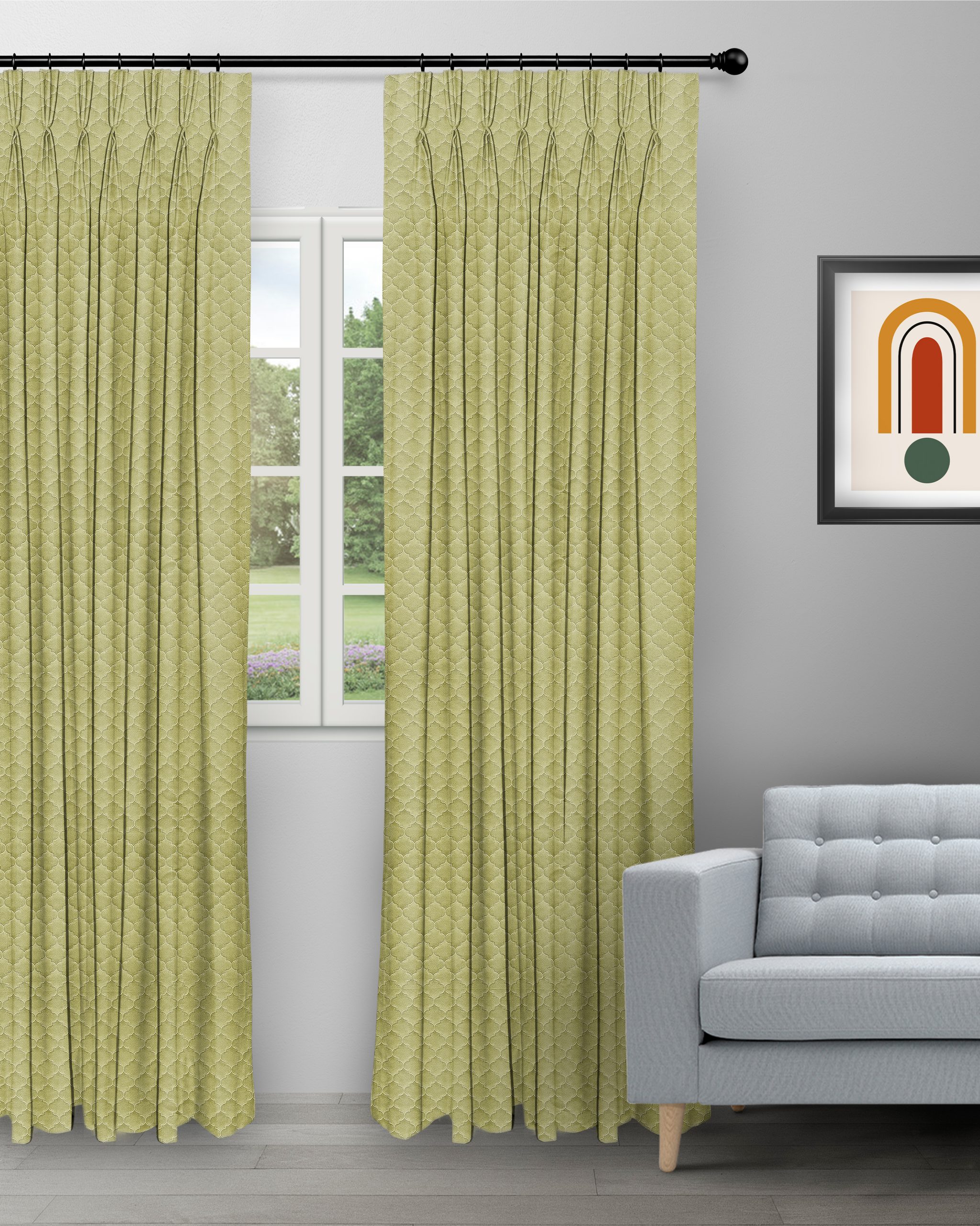 Sprint-Olive-Curtain-image-scaled-2.jpg Sprint - Olive Custom Curtains - Image 1