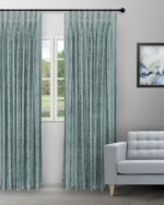 Textured Ambro - Deep Sea Custom Curtains
