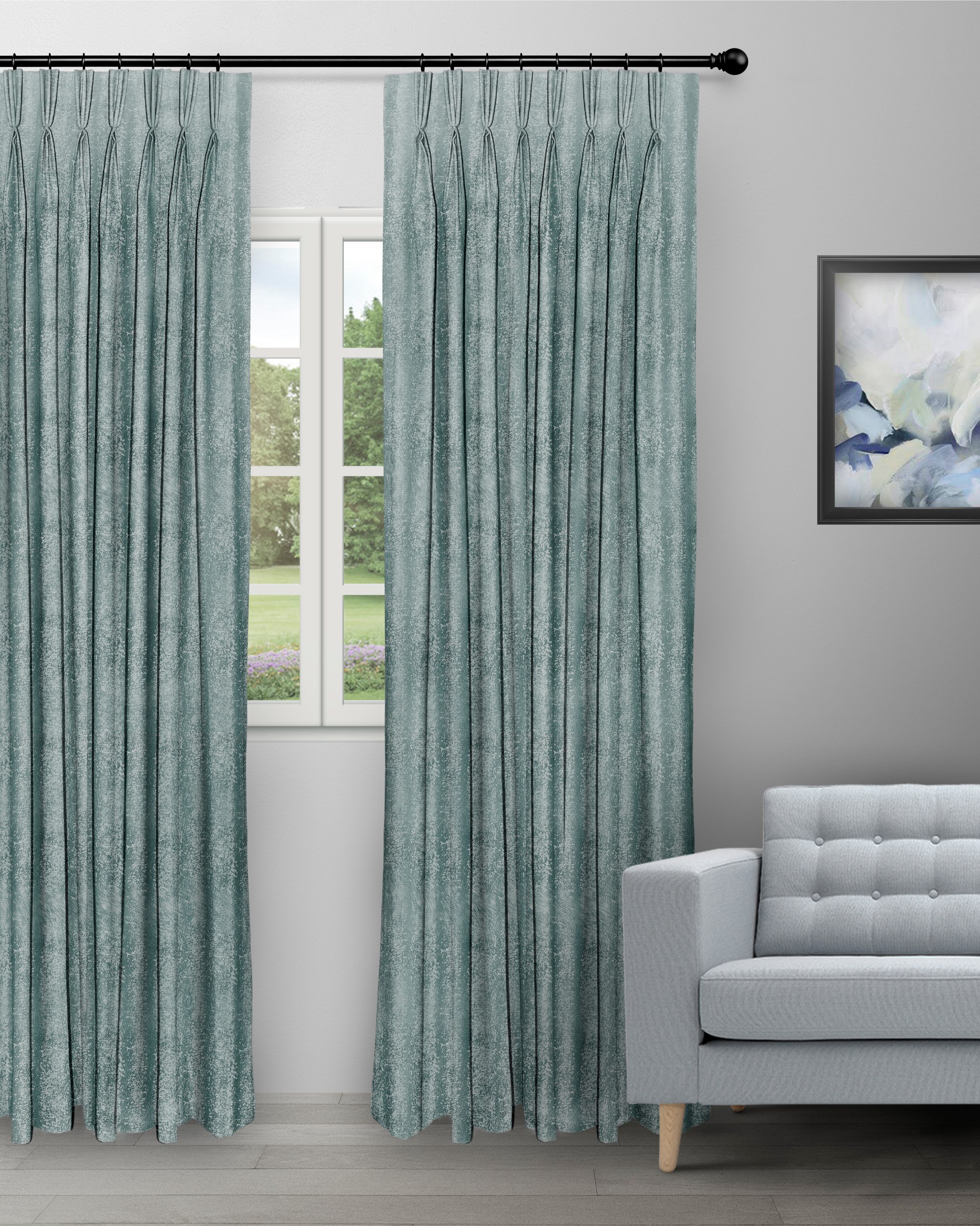 Textured-Ambro-Deep-Sea-Curtain-image-scaled-1.jpg Textured Ambro - Deep Sea Custom Curtains - Image 1