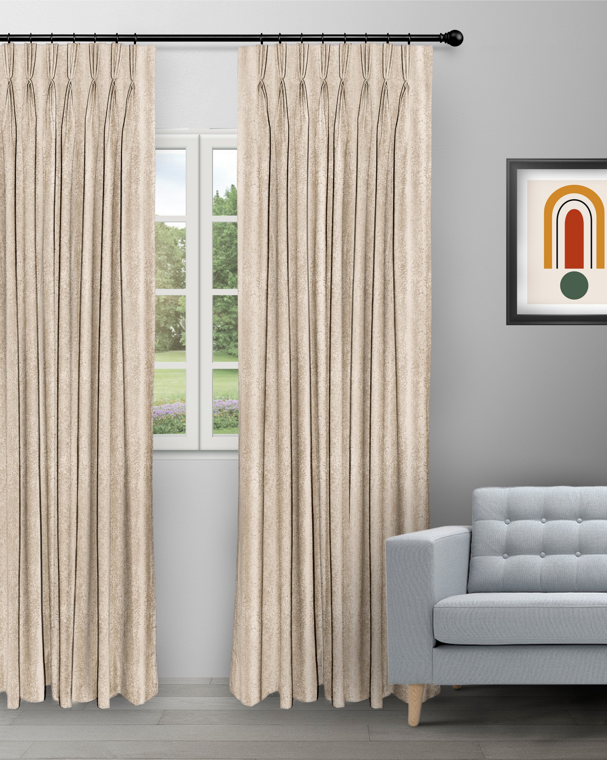 Textured-Ambro-Oyester-Curtain-image-scaled-1.jpg Textured Ambro - Oyster Custom Curtains - Image 1