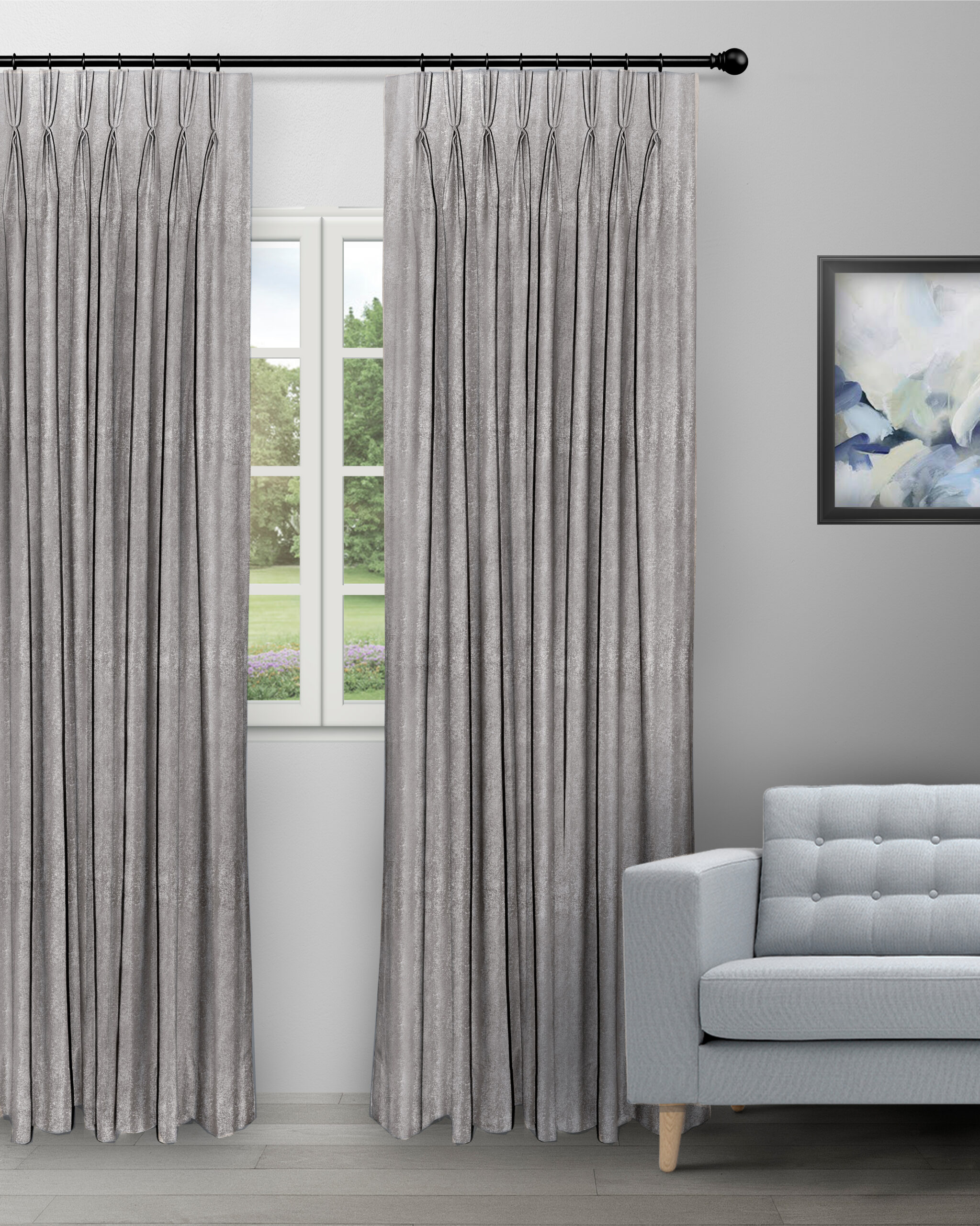 Textured-Ambro-Taupe-Curtain-image-scaled-1.jpg Textured Ambro - Taupe Custom Curtains - Image 1