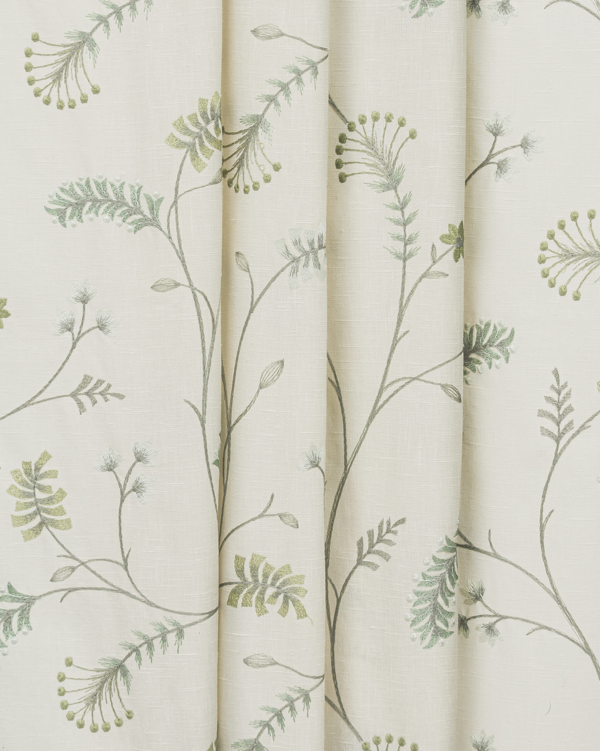 Vertical-Fold-11-scaled-1.jpg Embroidered Silvy - Sage Green Fabric Swatch - Image 1