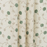 Embroidered  Pecan - Grass Ripple Fold Drapes