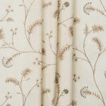 Embroidered Silvy - Walnut Ripple Fold Drapes