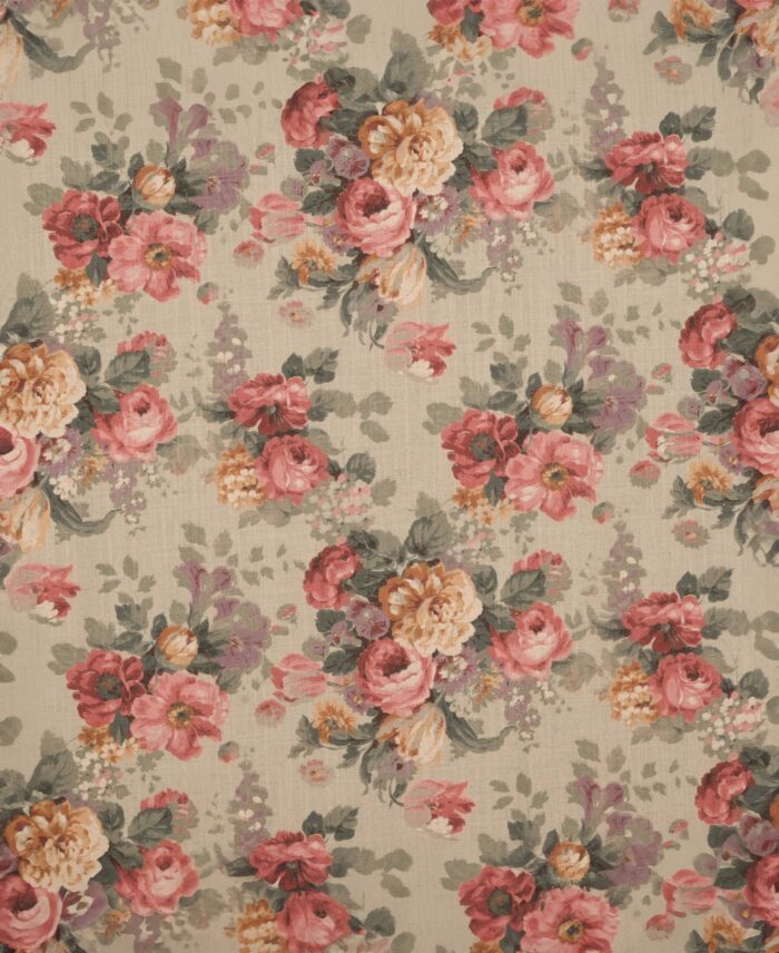 Vintage Floral Collection - Pastel Maroon Custom Curtains - Image 3