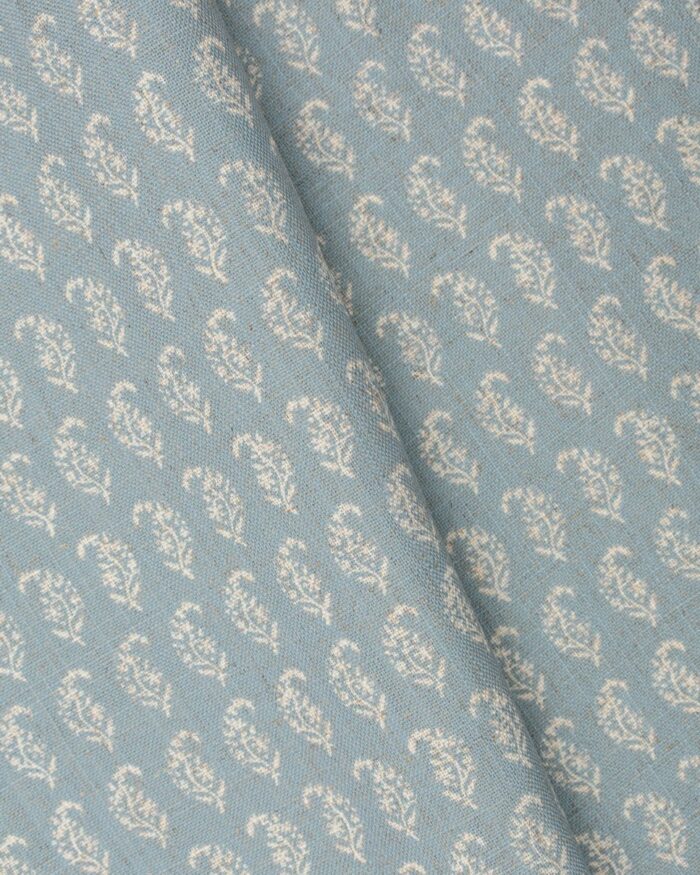 Vintage Paisley - Blue Sky Ripple Fold Drapes - Image 2