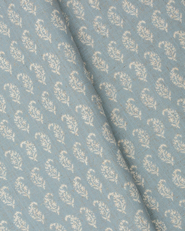 Vintage Paisley - Pool Blue  Ripple Fold Drapes - Image 3