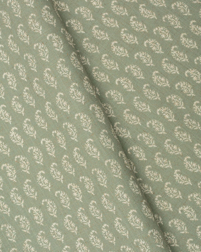 Vintage Paisley - Soft Green Ripple Fold Drapes - Image 4
