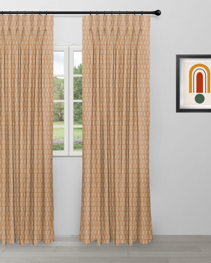 Vintage Paisley - Turmeric Ripple Fold Drapes - Image 3