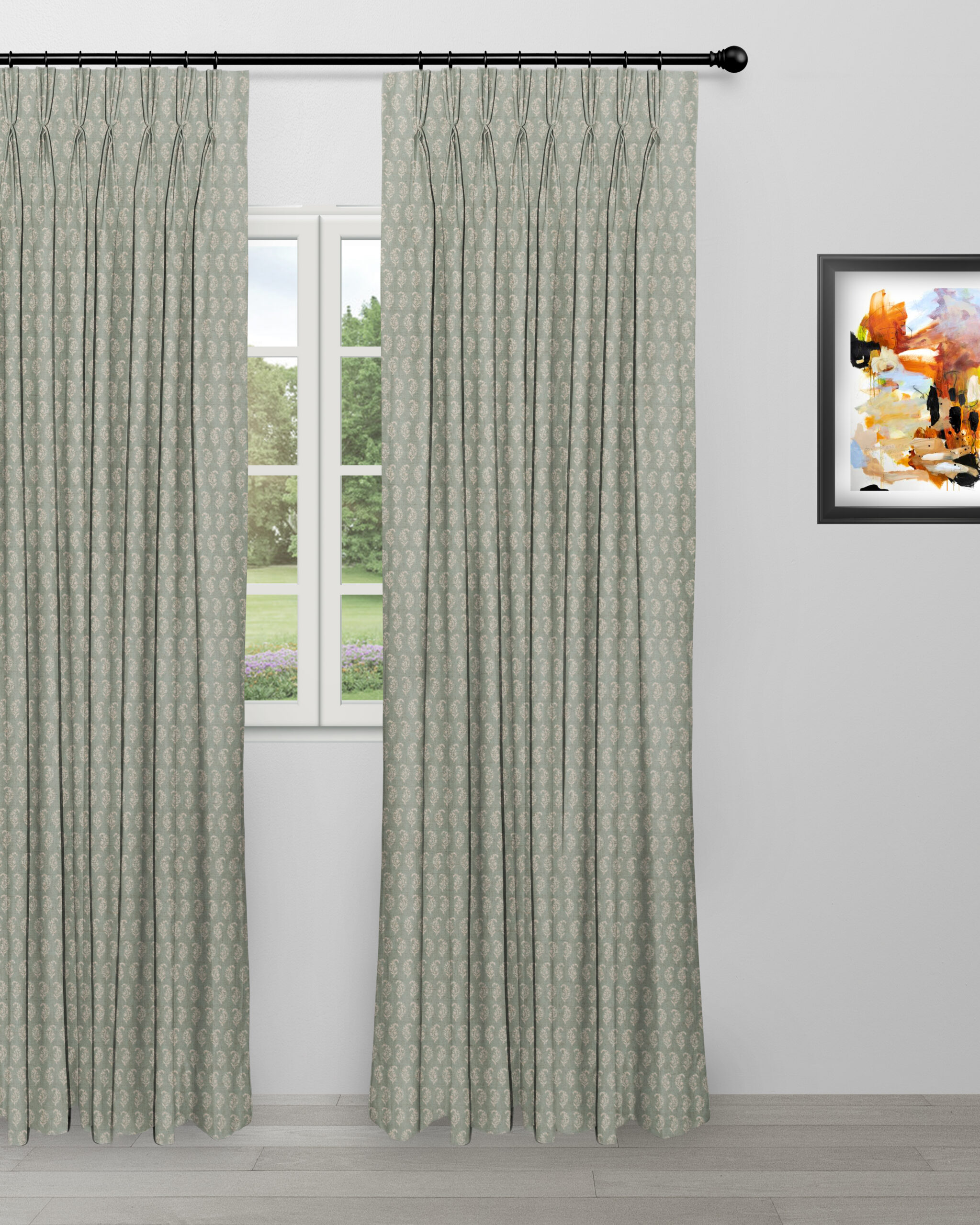 Vintage Paisley - Jade - Curtain Vintage Paisley - Jade Custom Curtains - Image 1