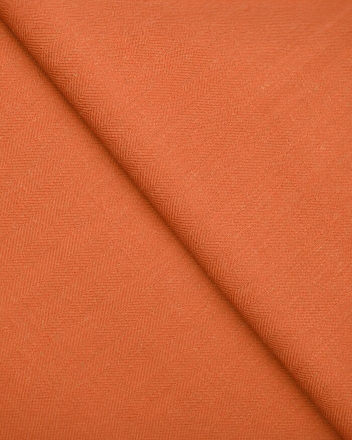 Herringbone Plains - Orange Carrot Ripple Fold Drapes - Image 3