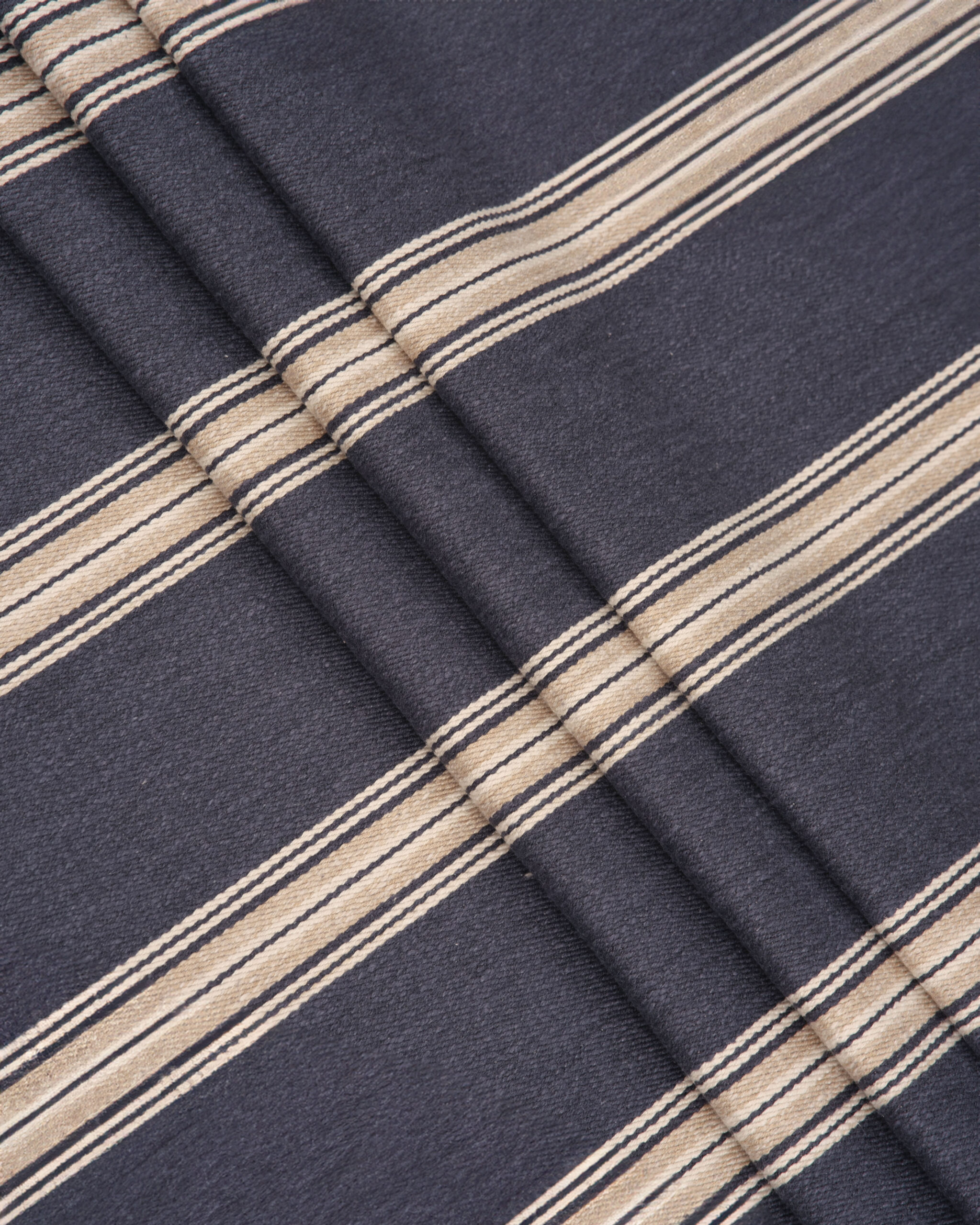 close-13-scaled-1.jpg Country Stripes - Midnight Fabric Swatch - Image 1