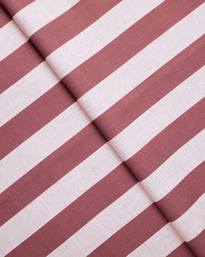 Vintage Linen Stripes - Misty Rose Custom Curtains - Image 3