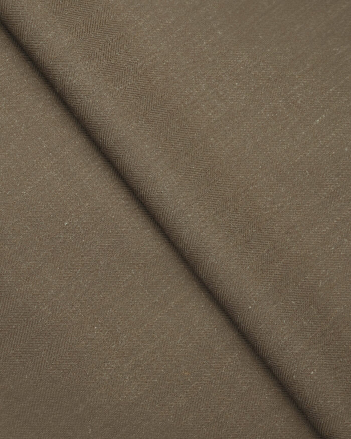 Herringbone Plains - Fossil Coffee Ripple Fold Drapes - Image 2