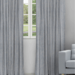 Almond - Dusky Blue Ripple Fold Drapes