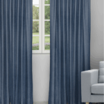Colonial - Heather Blue Ripple Fold Drapes
