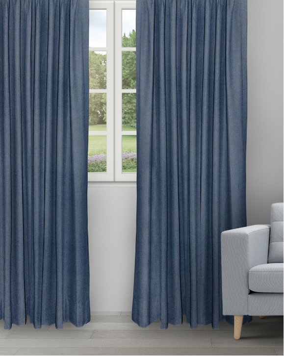 Colonial - Heather Blue Colonial - Heather Blue Ripple Fold Drapes - Image 1