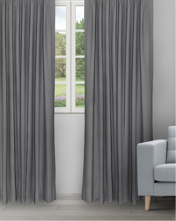 Colonial - Slate Colonial - Slate Color Ripple Fold Drapes - Image 1