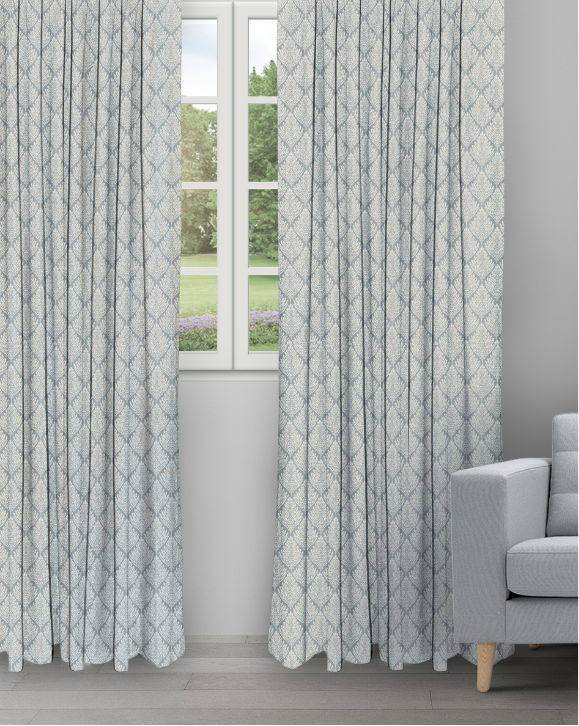 Cotton Husk - Sky Cotton Husk - Sky Ripple Fold Drapes - Image 1