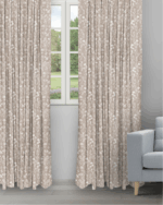 Floral Athena - Greystone Ripple Fold Drapes