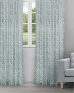 Floral Athena - Sky Ripple Fold Drapes