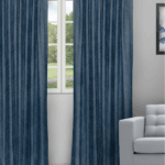 Only -Blue/Gray Ripple Fold Drapes