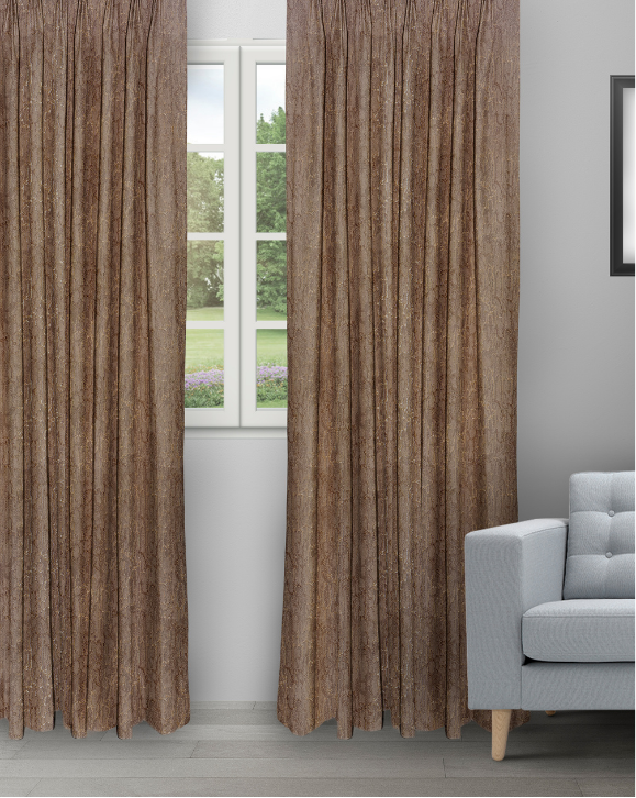 Only - Coffee Gold Only - Coffee/Gold Ripple Fold Drapes - Image 1